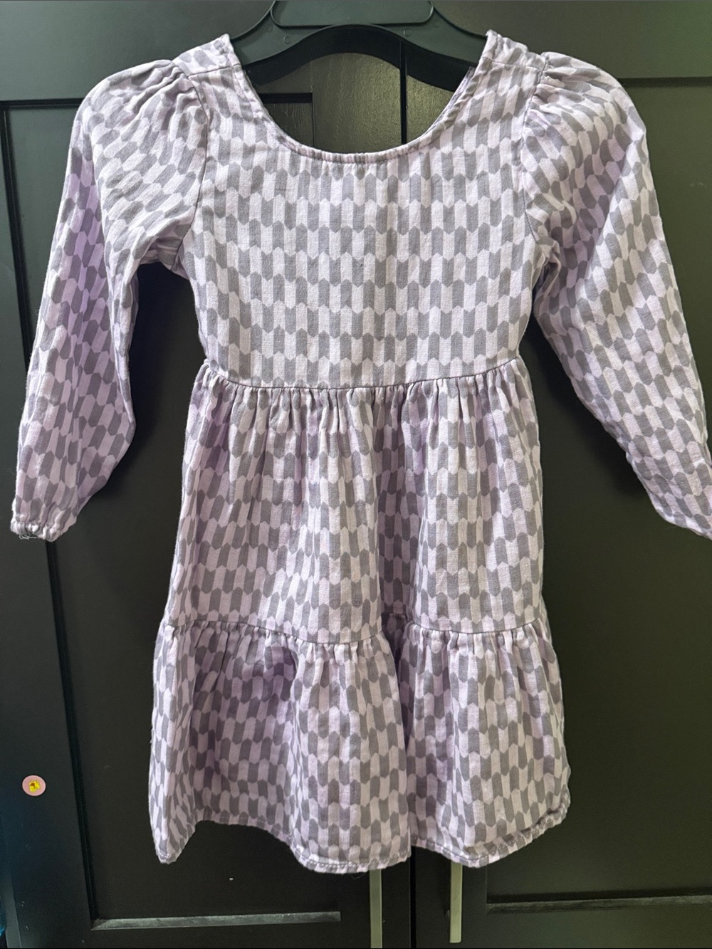 Cotton On Kids Long-Sleeve Lavender Patterned Dress size 4